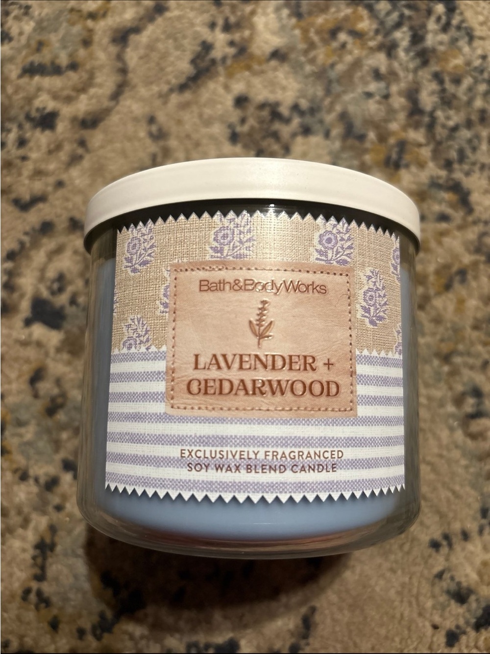 Bath & Body Works Lavender + Cedarwood Candle - Lavender, Cream
